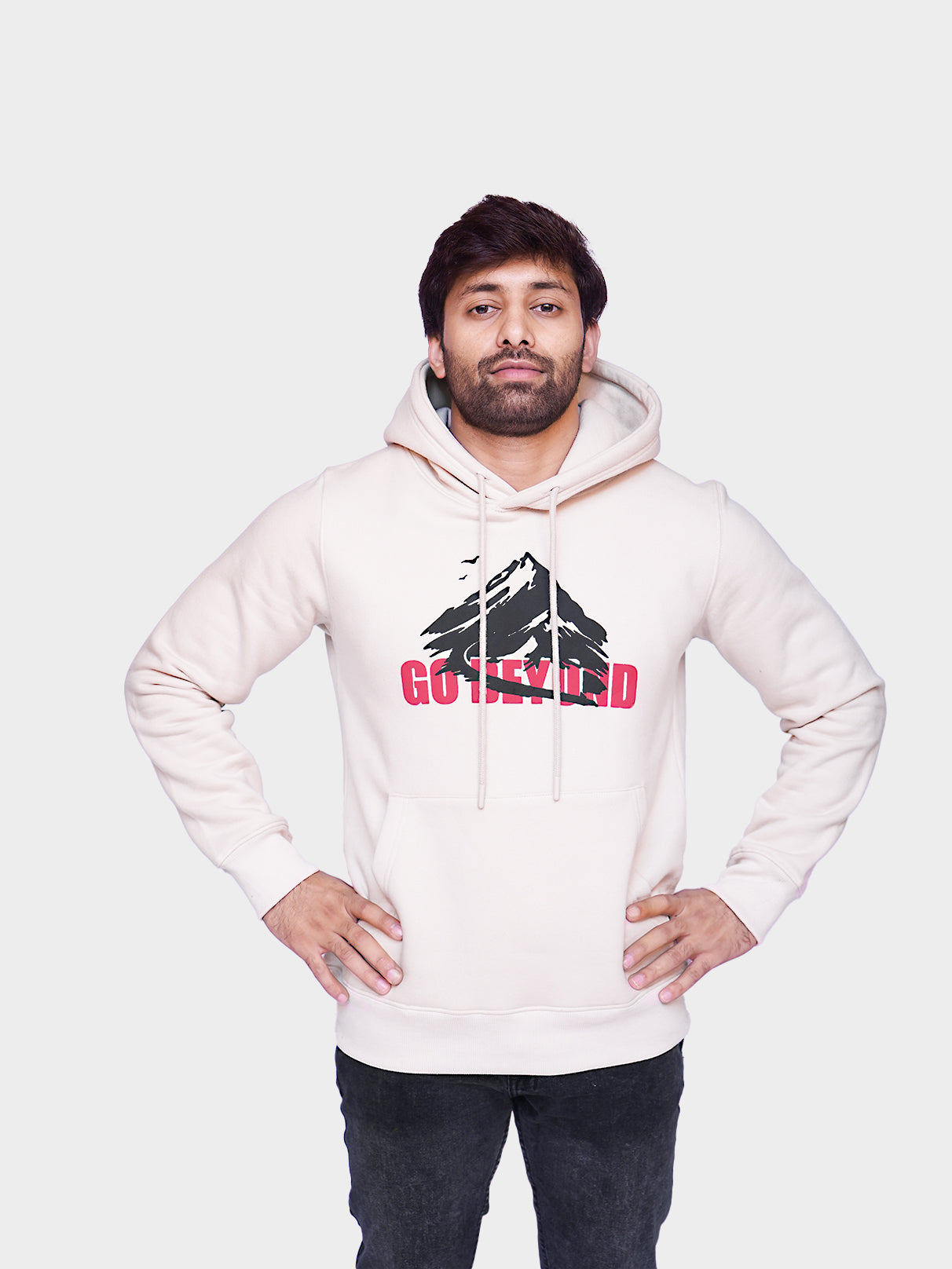 Unisex Off-White Printed Pullover Hoodie