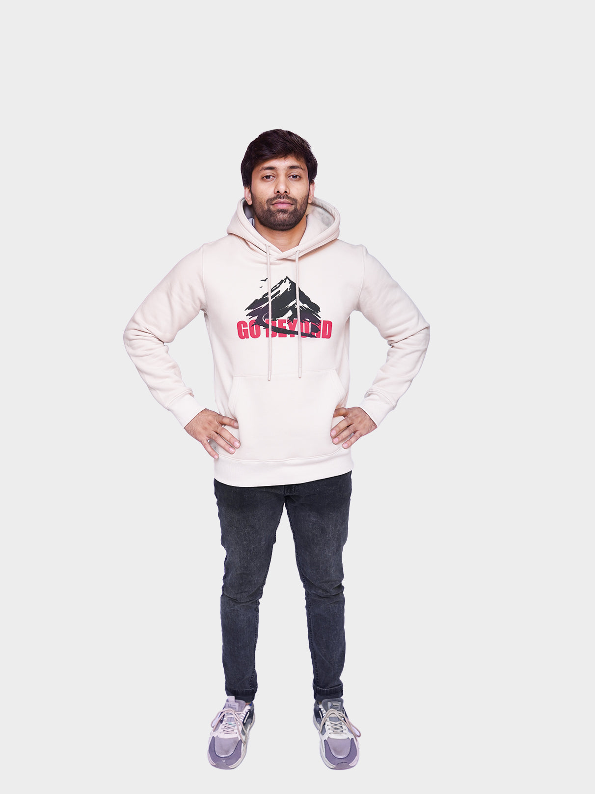 Unisex Off-White Printed Pullover Hoodie